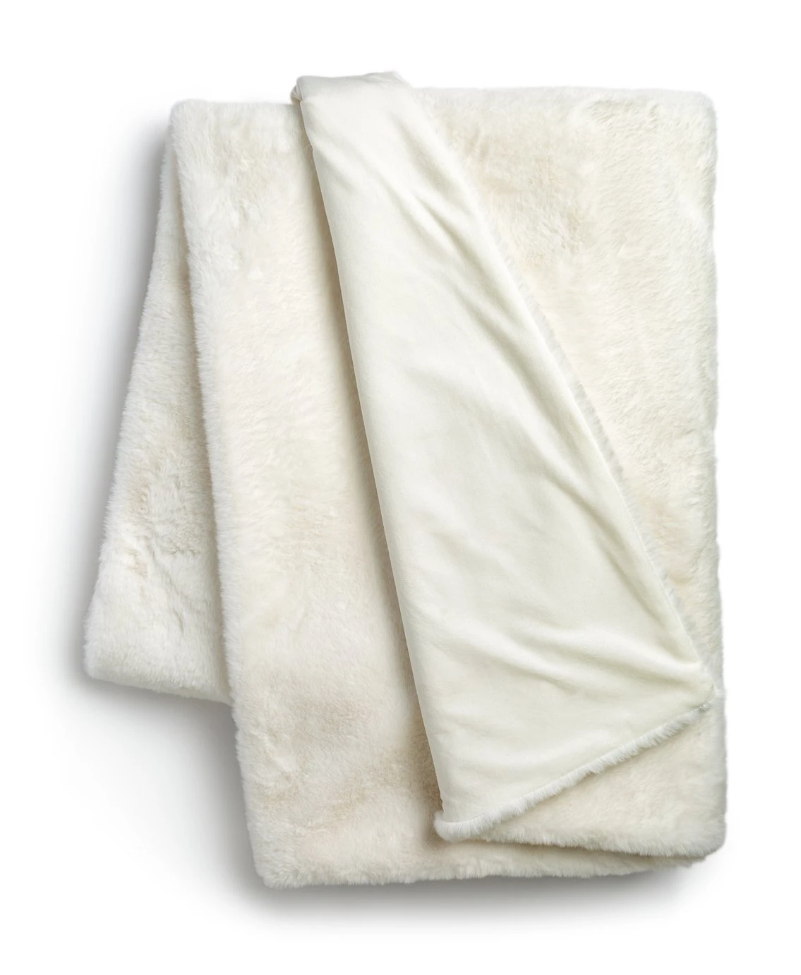 Habitat Faux Fur Plain Throw - Cream - 125x150cm 1 Habitat Faux Fur Plain Throw - Cream - 125x150cm