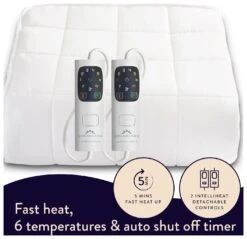 Dreamland Intelliheat Dual Control Mattress Protector - King -Home Furnishing Store 9523571 R Z004A