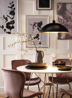 Habitat Yuno Leaf Pendant Shade - Black And Gold