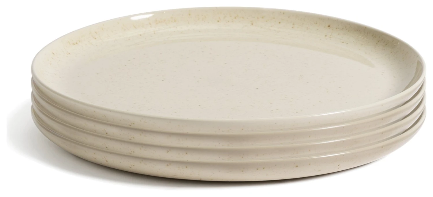 Habitat Evora 4 Piece Stoneware Dinner Plate - Natural 1 Habitat Evora 4 Piece Stoneware Dinner Plate - Natural