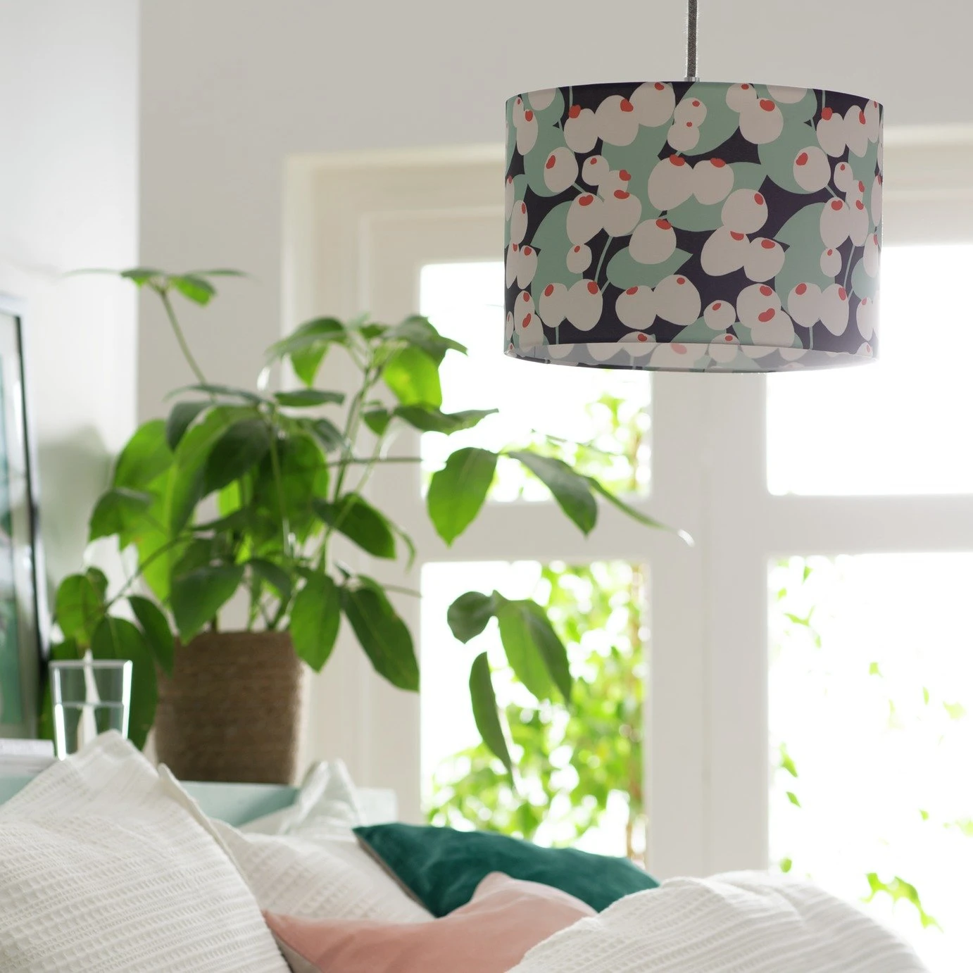 Habitat Cruz Scandi Printed 30cm Drum Shade 1 Habitat Cruz Scandi Printed 30cm Drum Shade