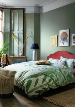 Habitat Cotton 180TC Maxi Leaf Green Bedding Set - Single -Home Furnishing Store 9555374 R Z005C