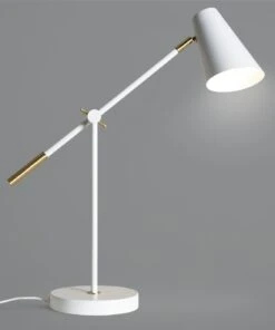 Habitat Vesper Cone Task Table Lamp - White & Gold -Home Furnishing Store 9559648 R Z002C