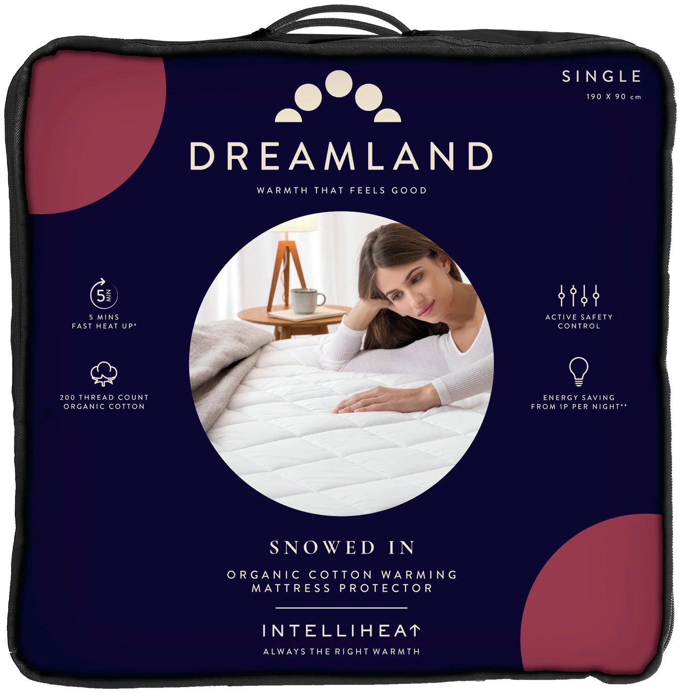 Dreamland Organic Cotton Warming Mattress Protector-Single 1 Dreamland Organic Cotton Warming Mattress Protector-Single
