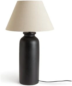 Habitat Hashi Ceramic Table Lamp - Black & Beige -Home Furnishing Store 9563603 R Z006A