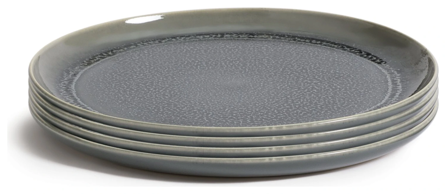 Habitat Evora 4 Piece Stoneware Dinner Plate - Green 1 Habitat Evora 4 Piece Stoneware Dinner Plate - Green