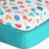 Habitat Kids Colourful Shapes 2 Pack Fitted Sheets - Cot