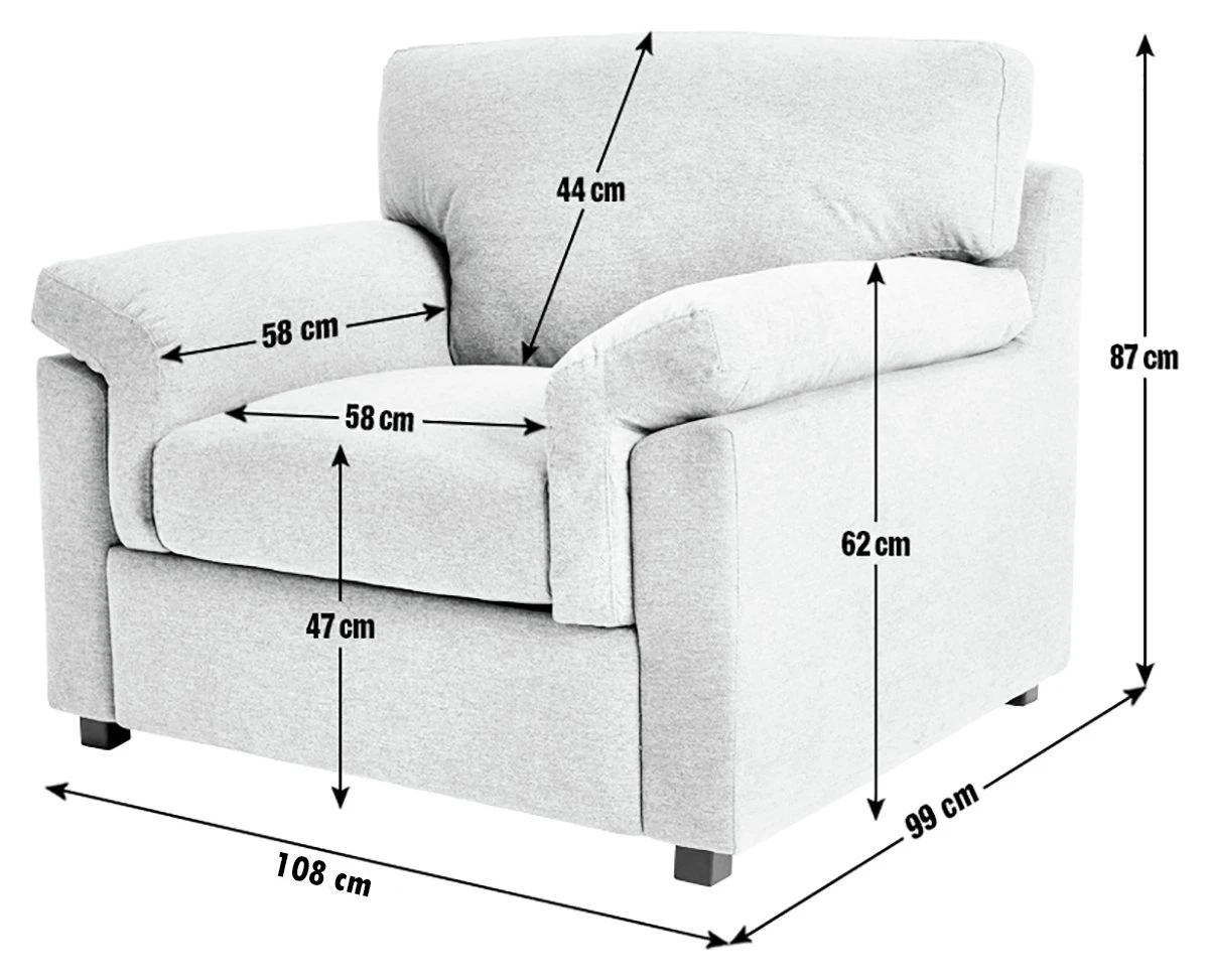 Habitat Florence Fabric Armchair - Grey 4 Habitat Florence Fabric Armchair - Grey - Image 4