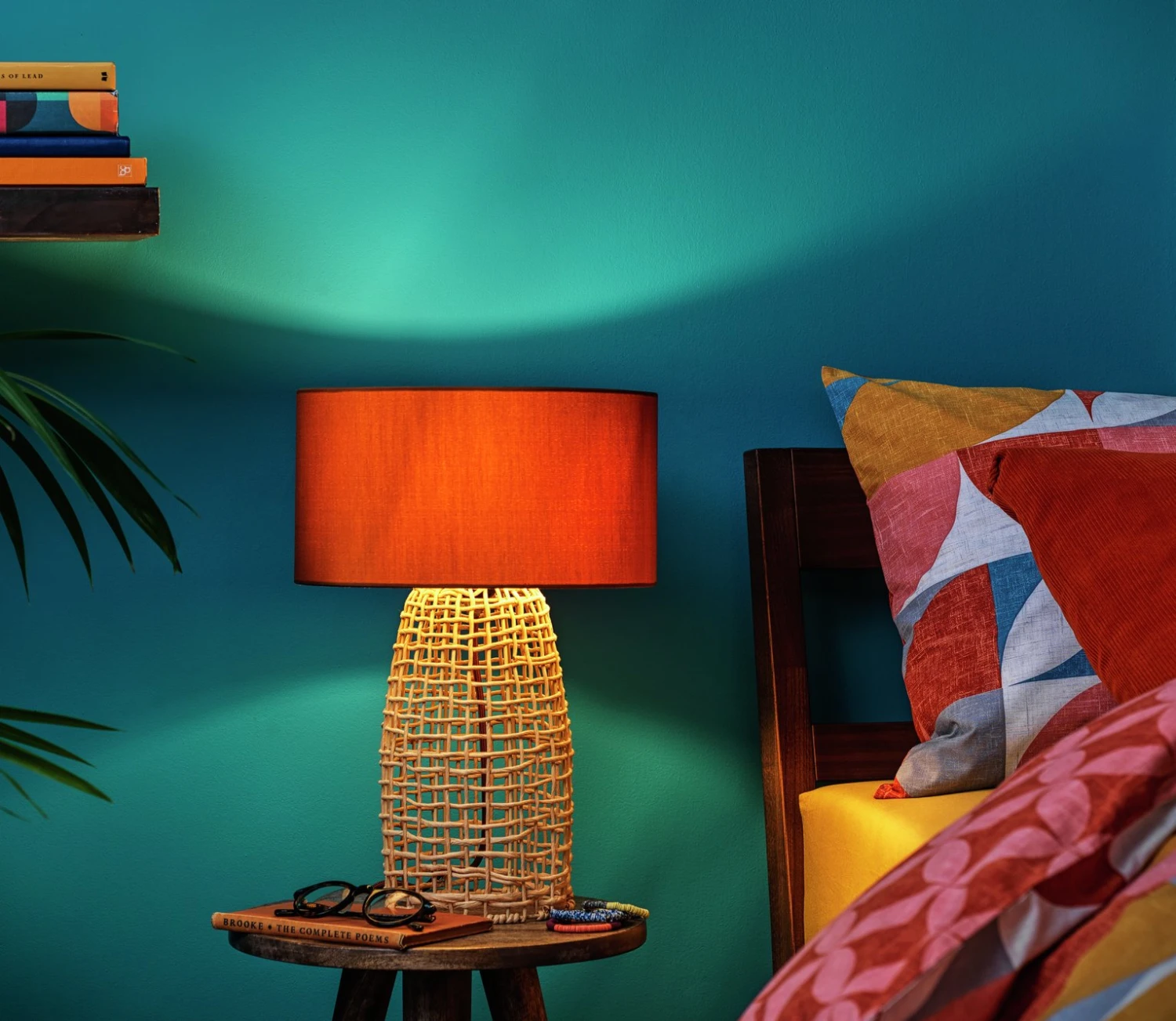 Habitat Luiss Rattan Table Lamp - Orange 2 Habitat Luiss Rattan Table Lamp - Orange - Image 2