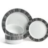 Habitat Black Dash 12 Piece Porcelain Dinner Set