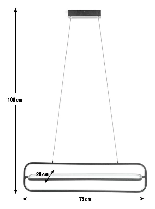 Habitat Metal LED Bar Pendant Light - Black 3 Habitat Metal LED Bar Pendant Light - Black - Image 3