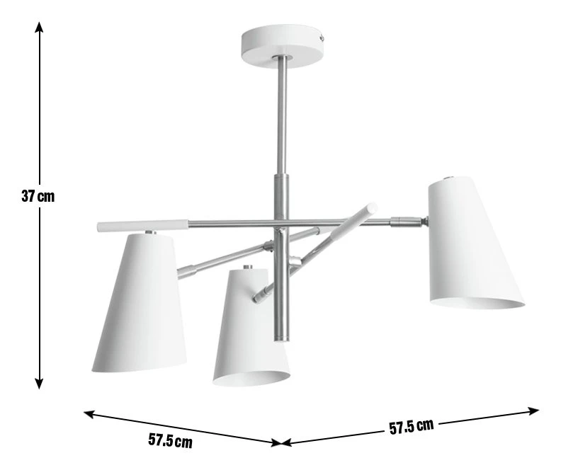 Habitat Vesper Cone 3 Light Ceiling Pendant - White 3 Habitat Vesper Cone 3 Light Ceiling Pendant - White - Image 3
