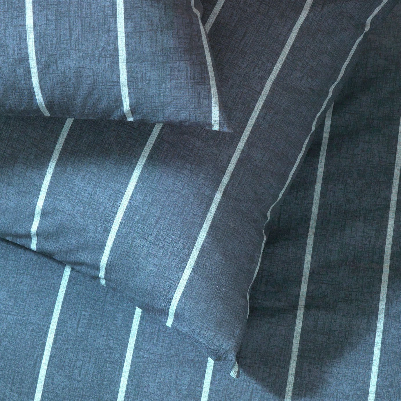 Habitat Cotton Modern Country Stripe Navy Bedding Set-Single 4 Habitat Cotton Modern Country Stripe Navy Bedding Set-Single - Image 4