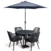 Habitat Malta 4 Seater Rattan Effect Patio Set - Black