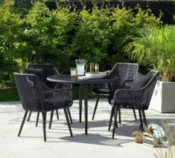 Habitat Malta 4 Seater Rattan Effect Patio Set - Black -Home Furnishing Store 9609127 R Z001C