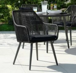 Habitat Malta 4 Seater Rattan Effect Patio Set - Black -Home Furnishing Store 9609127 R Z002C