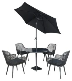 Habitat Malta 4 Seater Rattan Effect Patio Set - Black -Home Furnishing Store 9609127 R Z015A