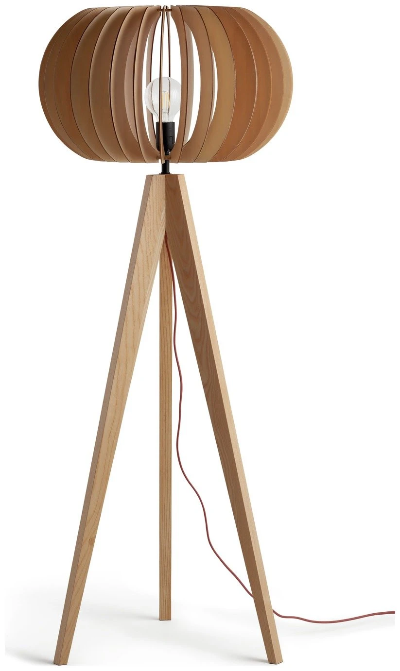 Habitat Achille Ash Wooden Tripod Floor Lamp - Oak 2 Habitat Achille Ash Wooden Tripod Floor Lamp - Oak - Image 2