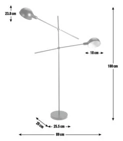 Habitat Jalonee Double Arm Floor Lamp - Black & Brass -Home Furnishing Store 9616127 R E001