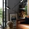 Habitat Jalonee Double Arm Floor Lamp - Black & Brass