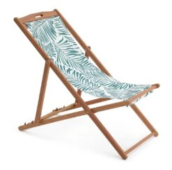 Habitat Folding Wooden Garden Deck Chair - White