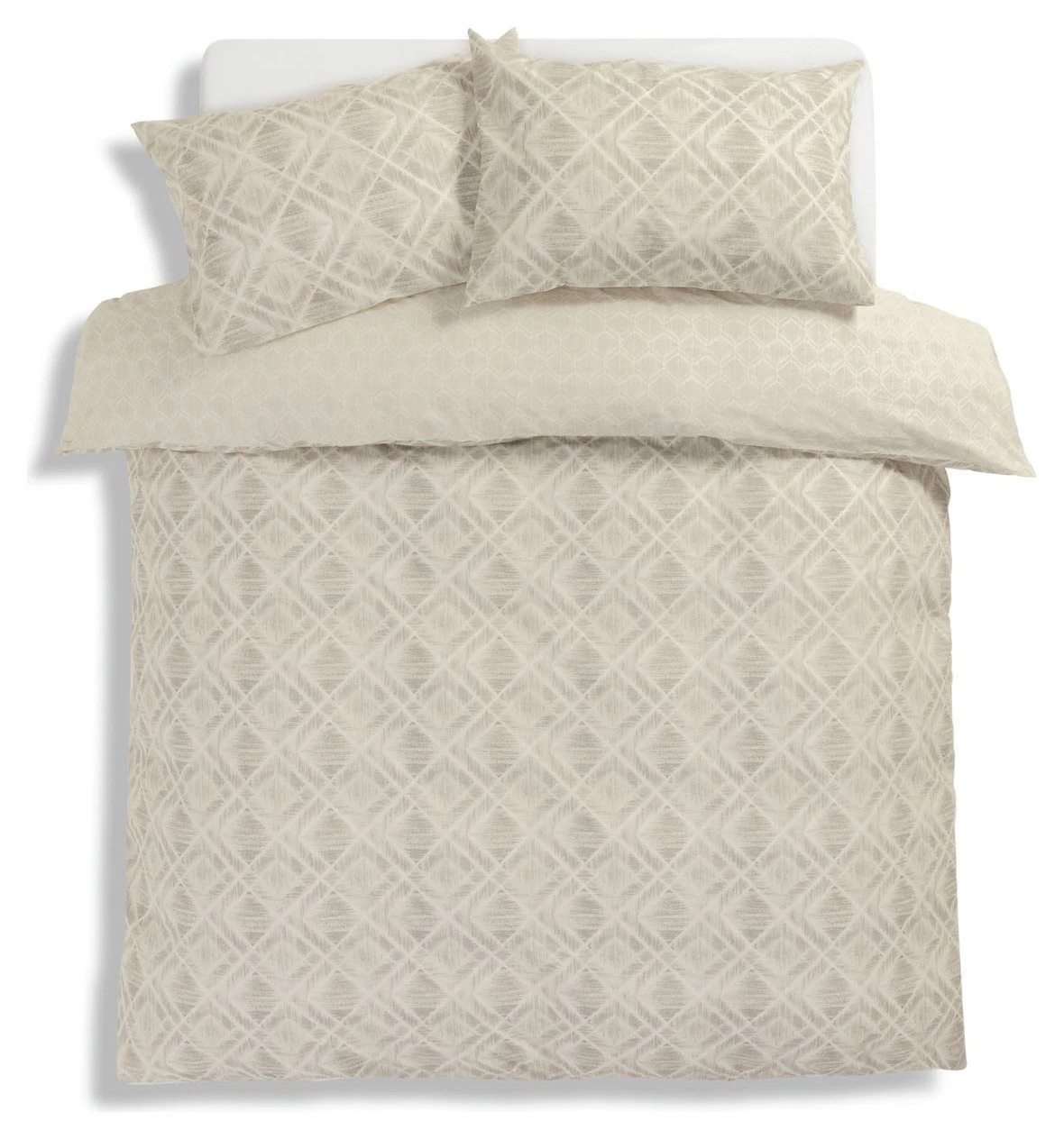 Habitat Cotton 200TC Geo Silver & Cream Bedding Set - Single 3 Habitat Cotton 200TC Geo Silver & Cream Bedding Set - Single - Image 3