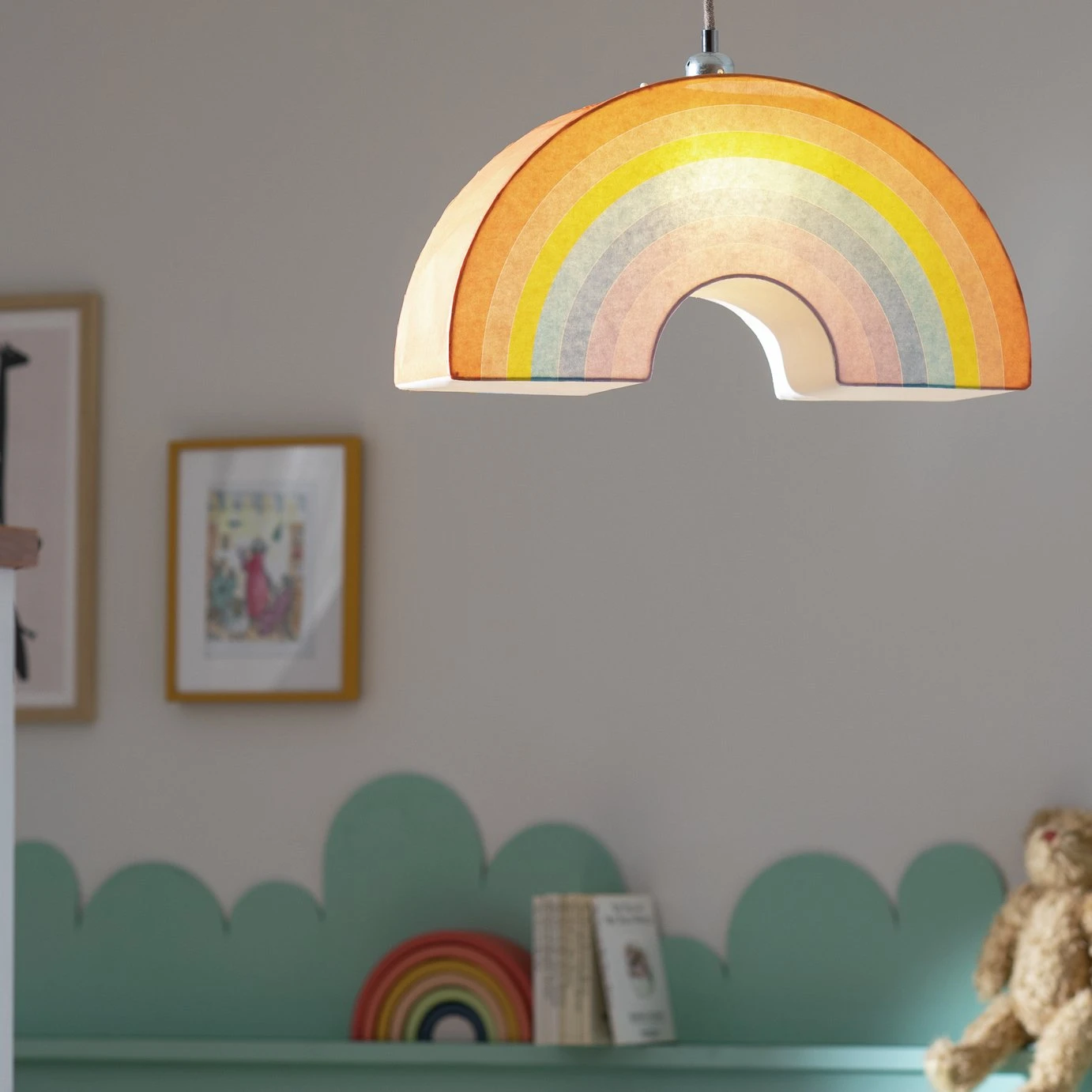 Habitat Kids Rainbow Paper Shade - Multicoloured 2 Habitat Kids Rainbow Paper Shade - Multicoloured - Image 2