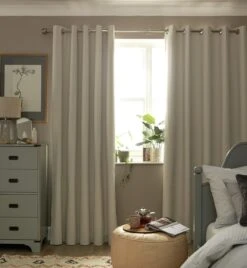 Habitat Blackout Eyelet Curtain - Cream 10 Habitat Blackout Eyelet Curtain - Cream -Home Furnishing Store 9642335 R Z002C