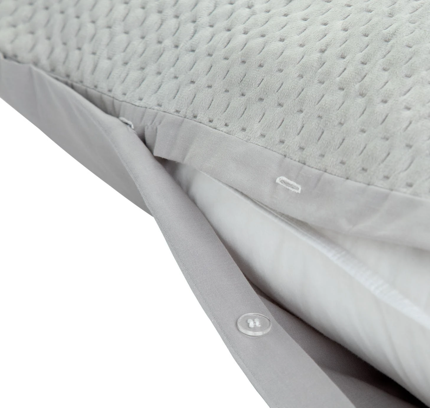 Habitat Pinsonic Velvet Plain Grey Bedding Set - Double 5 Habitat Pinsonic Velvet Plain Grey Bedding Set - Double - Image 5